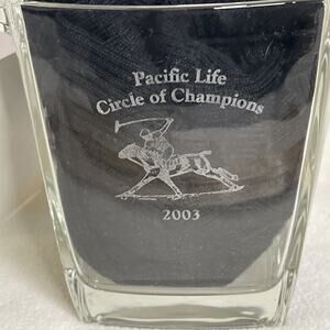 Ice Bucket LUMINARC Sterling France Glass Clear Arques France- Engraved Polo